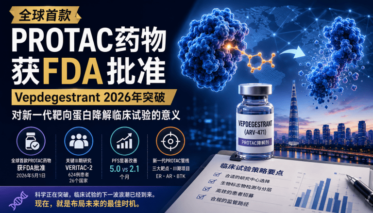 全球首款PROTAC药物获FDA批准:Vepdegestrant 2026年突破对新一代靶向蛋白降解临床试验的意义 4 5ca87ec6 8873 41cf 8d47 1934b098d973
