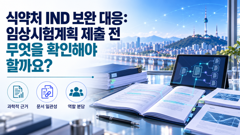 식약처 IND 보완 대응: 임상시험계획 제출 전 점검사항 2 ChatGPT 圖像 2026年9月29日 下午01 29 02